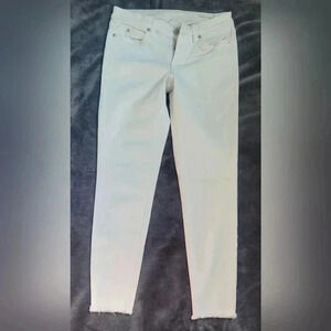 Vince Camuto ultra white Frayed Hem Skinny Leg Mid Rise Ankle Jeans size 27